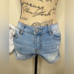 Aeropostale NTM:  Slightly Distressed Light Blue Denim Shorty Shorts Size 4 Photo 4