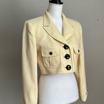 RICKIE FREEMAN FOR TERIJON | Vintage Yellow Cropped Textured Blazer Jack… Size 2 Photo 3