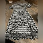 Tory Burch  Paulina Open Knit Fringe Black White Dress Size small Photo 7