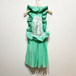 NEW Amur Mimi Pleated Ruffle Backless Halterneck Mini Dress Miami Sky Mint 4 Photo 3