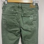 American Eagle Jegging Women's 2 Skinny Jeans Green Distressed Photo 3
