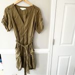 Anthropologie  Pilcro And The LetterPress Army Green Shirt Dress Size Medium Photo 4