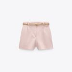 ZARA | Belted shorts with darts | Pink | M Photo 5