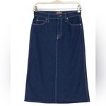 Mother NWTs The Country Swooner Straight A Dark Denim Skirt size 24 Blue Photo 2