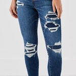 American Eagle  High rise jegging jeans size 14 distressed Photo 0