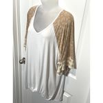 Cato  18 20 White Paisley Print Raglan Sleeve Ruffle Hem Tunic Top Photo 1