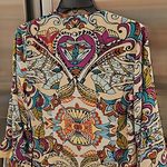 ZARA ππ Printed Midi Dress ~ Multi-Color Abstract Botanical Print Small S NWT Photo 13