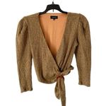 Majorelle  Damien Wrap Mocha Brown Ribbed Sweater size small Photo 3