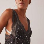 Free People INTIMATELY Bad For You Slip Dress ~ Black Polka Dot Print Lace L NWT Photo 5