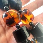 resin tortoise and black statement necklace Brown Photo 5