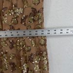 Dress the Population Marie Gold Nude Sequin Embellished Formal Maxi Dress Small Photo 2