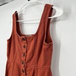 Chloe & Katie M Overall Sleeveless Dress Linen Blend Rust Boho Festival Western Orange Size M Photo 3