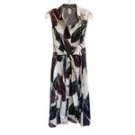 Nic+Zoe Petite Stamped Flowers Sleeveless White/Black/Multi Shirt Dress PM Photo 7