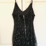 Hers & Mine Black Sequin Bodycon V Neck Mini Dress Size M Photo 4
