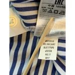 Gap  Blue‎ White Stripe Ruffle V Neck Cottage Shirt Womens Small Peasant Feminine Photo 8