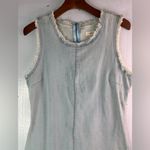 Cello M Sleeveless Light Blue Raw Hem Denim Mini Dress Photo 2