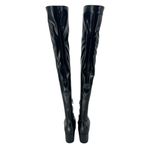 Prada Black Stretch Napa Over-the Knee Platform Boots Photo 9