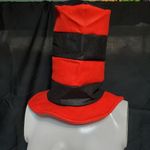 None NWOT Red & Black Striped Tall Hat Photo 0