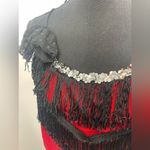 Vintage in cement, red and black fringe,‎ nightgown size medium Photo 1