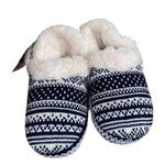 Muk Luks Fur Lined Hard Sole House Shoes Slippers size small navy blue NWTs Photo 0