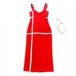 ZARA Christmas glamorous sexy siren red cutout bodycon midi dress with slit XS Photo 11