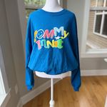 Tommy Innit Cobalt Blue Heavyweight Cotton Patch Letter Logo Vintage Sweatshirt Size M Photo 6