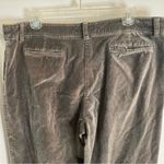 Garnet Hill  Gray Casual Wide Leg Pants Size 14 silver velvet corduroy cozy Photo 7