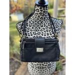 Tignanello Black Leather Crossbody Bag Adjustable Strap Gold Hardware Photo 0