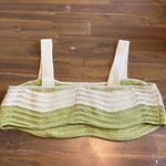 Reformation  Yara Green Knit Crochet Crop Top Organic Cotton Tank Wave Stripe M Photo 3