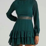 Showpo Are You Gonna Kiss Me Cuffed Long Sleeve Mini Dress Emerald‎ Green Size 4 Photo 0