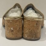 Bandolino Metallic Gold Neutral Minimalist Cork Chunky Heeled Sandal Size 10M Photo 3