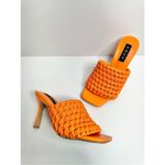 AQUA Woven Sandals Size 7 Orange High Heel Open Square Toe NEW Photo 6