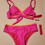 Bikini nation Pink Yellow Embroidered Bikini Photo 1