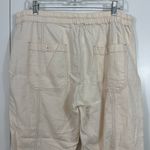 Free People Medium Cream Cropped Cargo Tapered Drawstring Pants with Pockets Photo 3
