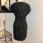Parker  BLACK Serena Dress‎ Black Silk Sequins Mini Dress Size 4 Photo 4