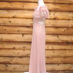Mac Duggal NWOT  10829 SEQUINED RUFFLED CUT OUT LACE UP GOWN Pink Size 4 Photo 9