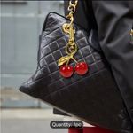 T Party Fashion Cherry Keychain Charm - Resin 🍒 with Gold-Tone Metal Clip for Handbag and Purse Photo 5