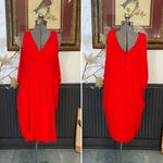 Trina Turk NWT  Ocean Cape Back Drape Dress in Bright Red Lava - Sz M 🧡🎀 Photo 1