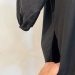 Apiece Apart Asymmetrical Hem Cotton Poplin Puff Sleeve Midi Dress Black 0 XS Photo 4