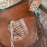 Boutique Large Hair On Hide Leather Tote Bag With Fringe Accents Photo 4