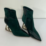 Gianni Bini Harrison Two Suede & Patent Patchwork Architectural Wedge Booties Photo 1