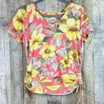 Caribbean Joe Island Supply Co Size Small Shirt Sleeve V-Neck Floral Hawaiian Photo 1