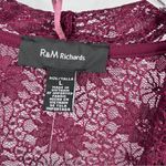 R & M Richards  Scalloped Sequin Lace Bolero Size Large In Wine Red NWT Photo 3