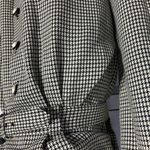 Vtge 90s Willowridge houndstooth black white long trench coat dress USA made L Size L Photo 6