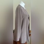 Via Seta Studio Taupe Light 1 Button Jacket 100% Silk Satin Long Sleeves Sz M Size M Photo 4
