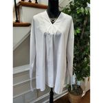 Boutique Why Dress Women's White 100% Cotton V Photo 11
