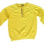 BTFBM Women's XL Yellow Ruffle Trim Henley Sweater Long Sleeve Photo 0