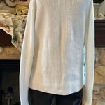 Michael Kors Knit Side Tie Pullover Sweater Gold Grommets White L Photo 4