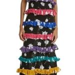 BUSAYO Ropo Splatter Print Tiered Ruffle Maxi Dress Black Size M NWT Size M Photo 0