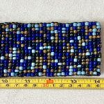 Beaded Stretch Belt with Wooden Interlocking Buckle O/S Blue Green Gold Aqua Photo 4